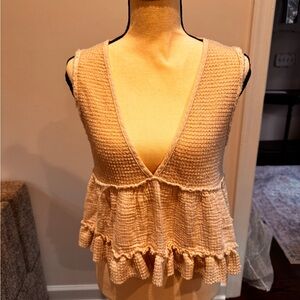 Elegant Cream Sleeveless Top